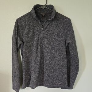 Eddie Bauer Gray Fleece 1/4 Zip Jacket Size Small